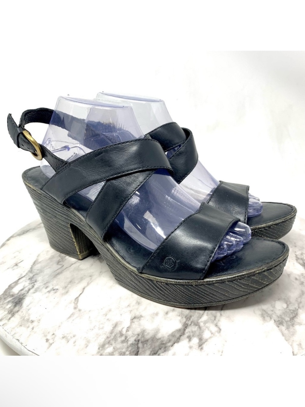 Born Tomar Chunky Strappy Leather Comfort Platform Sandals 11 Earthy Rustic Boho